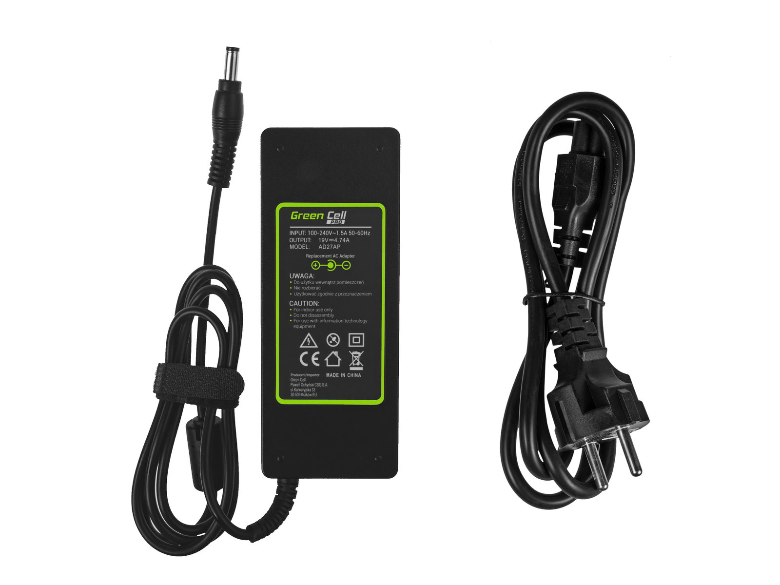 Greencell PRO Laptop Charger for Asus Toshiba Satellite 19V 4.74A 90W