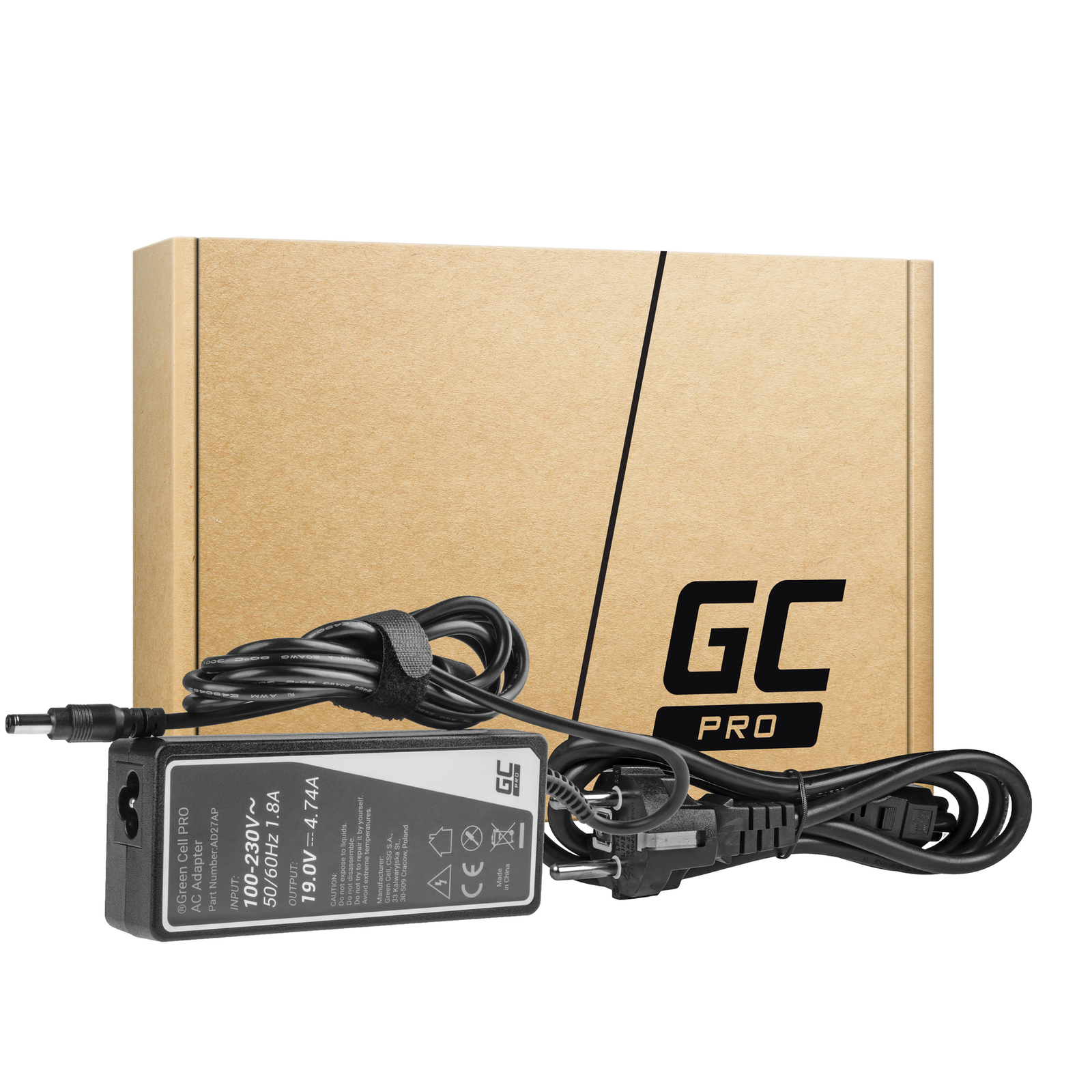 Greencell PRO Laptop Charger for Asus Toshiba Satellite 19V 4.74A 90W