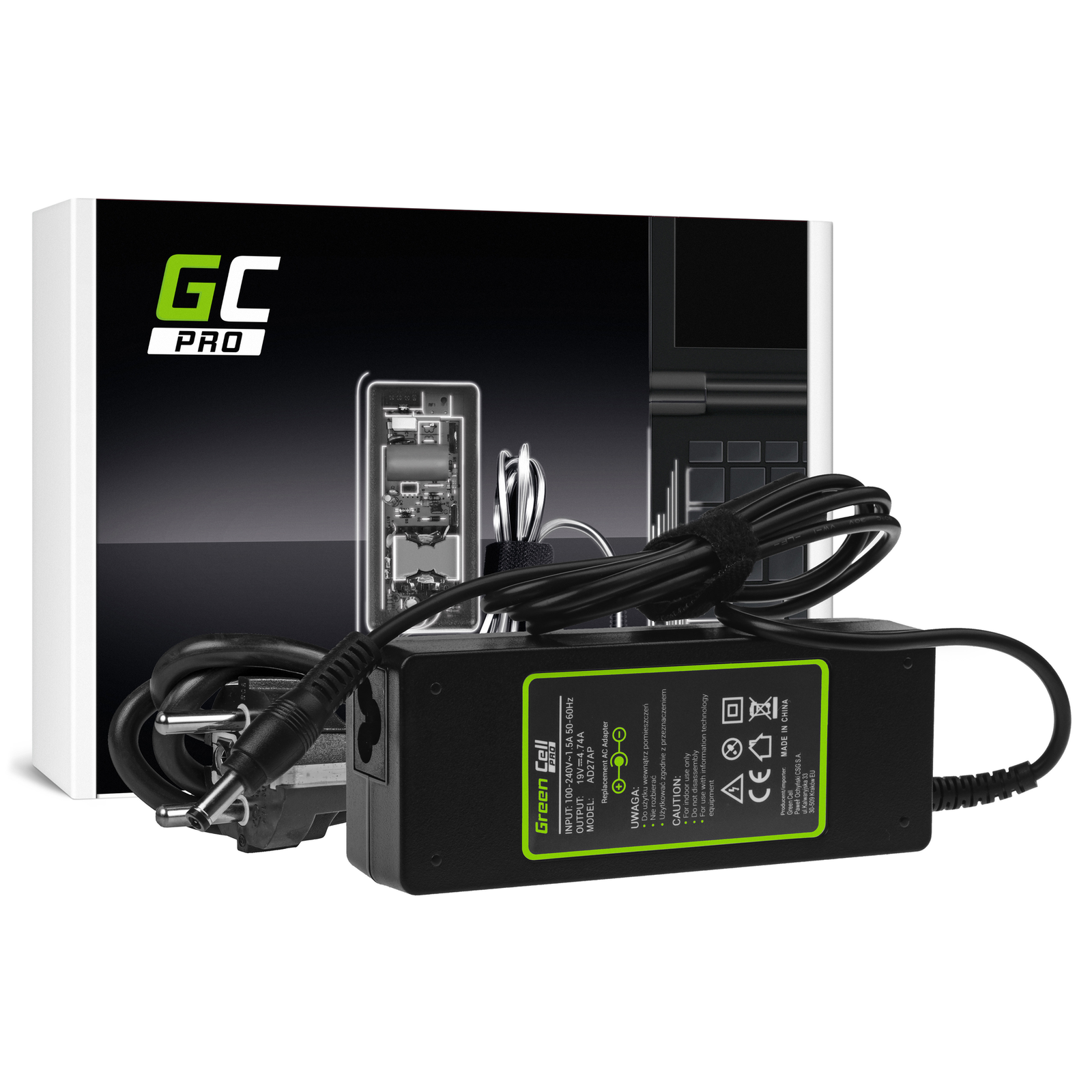 Greencell PRO Laptop Charger for Asus Toshiba Satellite 19V 4.74A 90W