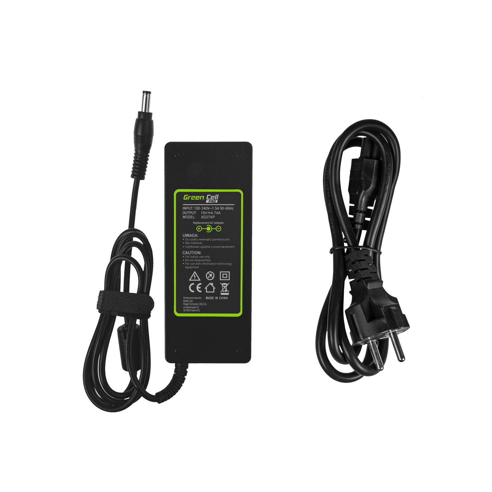 Greencell PRO Laptop Charger for Asus Toshiba Satellite 19V 4.74A 90W