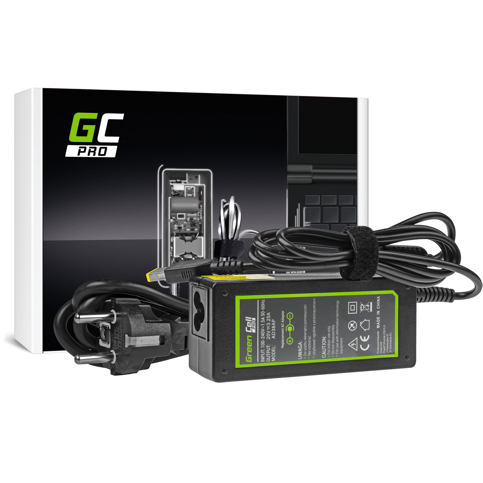 Greencell PRO Laptop Charger for Lenovo G50-80 G500-G710 Z50-70 20V 3.25A 65W