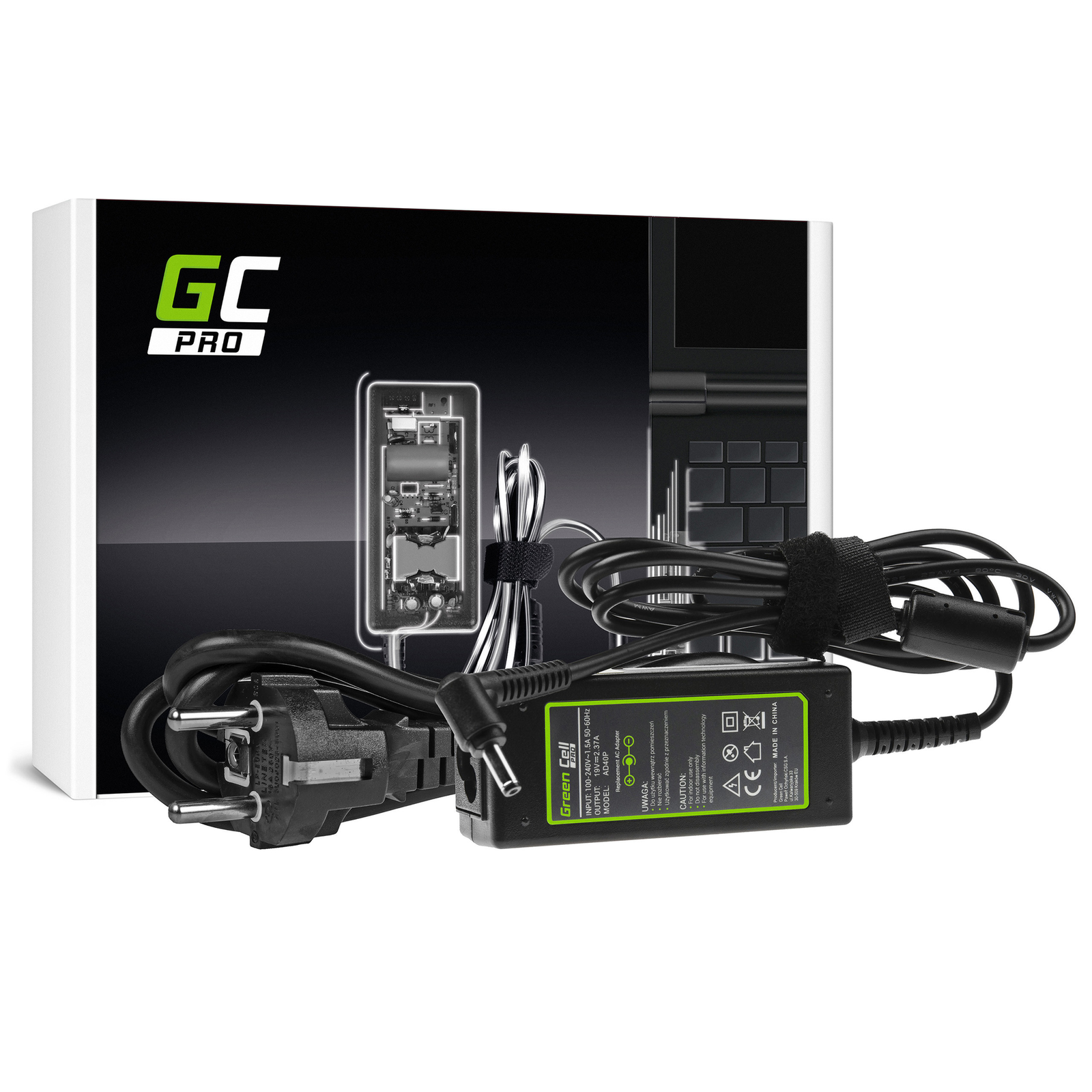Greencell PRO Laptop Charger for Asus Vivobook ZenBook 19V 2.37A 45W