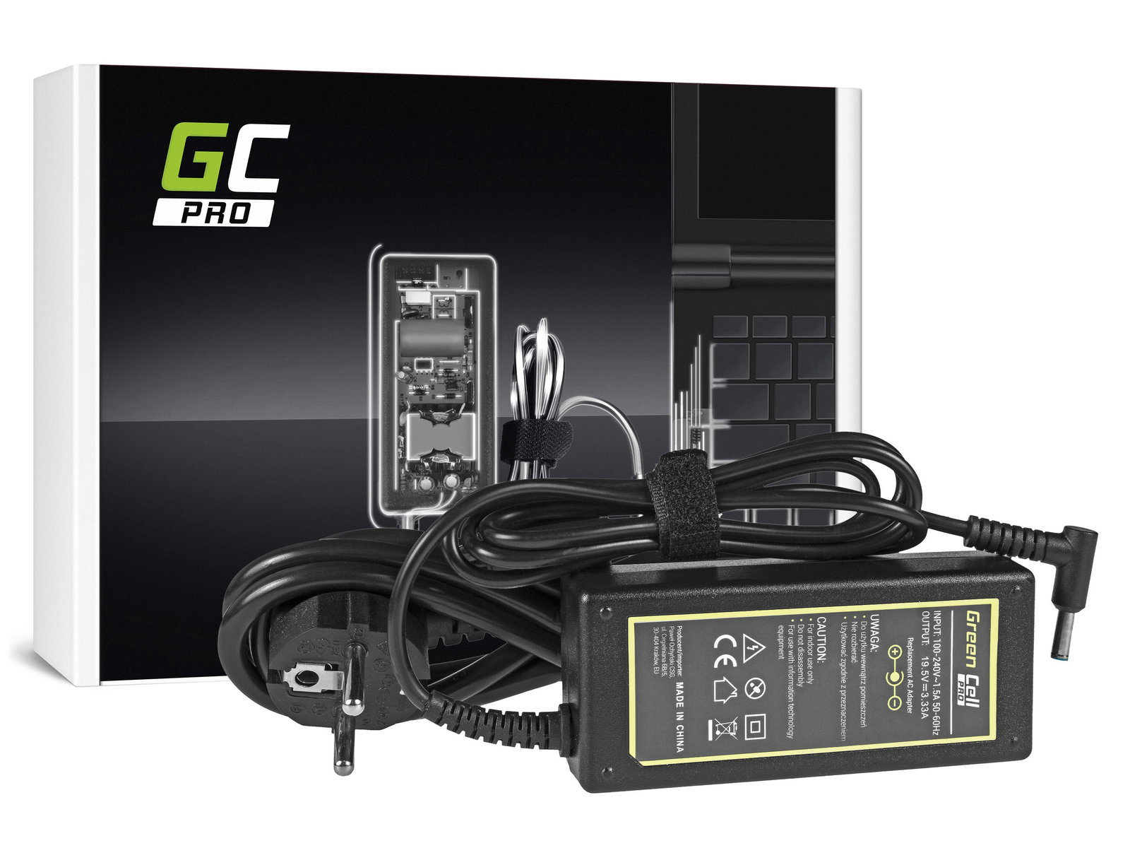 Greencell PRO Laptop Charger for HP 65W 19.5V 3.33A 4.5-3.0mm
