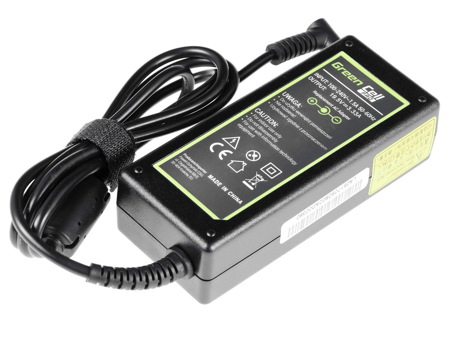 Greencell PRO Laptop Charger for HP 65W 19.5V 3.33A 4.5-3.0mm