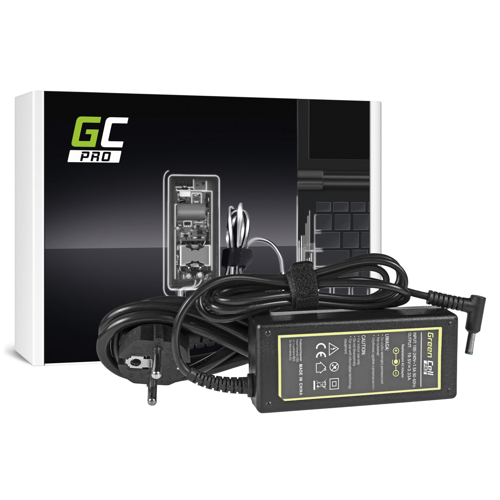 Greencell PRO Laptop Charger for HP 65W 19.5V 3.33A 4.5-3.0mm