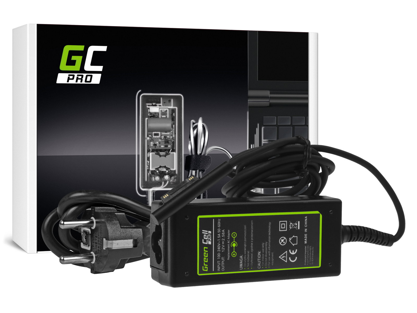 Greencell PRO Laptop Charger for Microsoft Surface Pro 12V 2.58A 36W