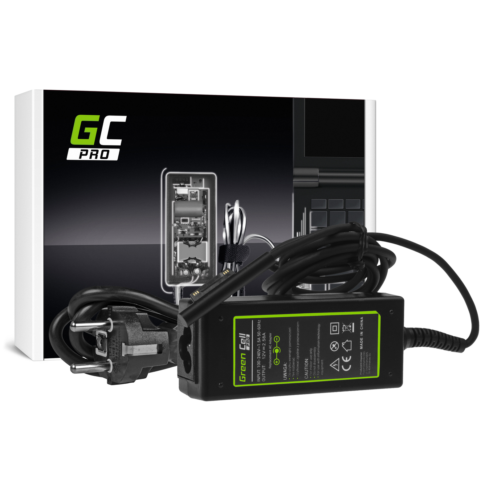 Greencell PRO Laptop Charger for Microsoft Surface Pro 12V 2.58A 36W