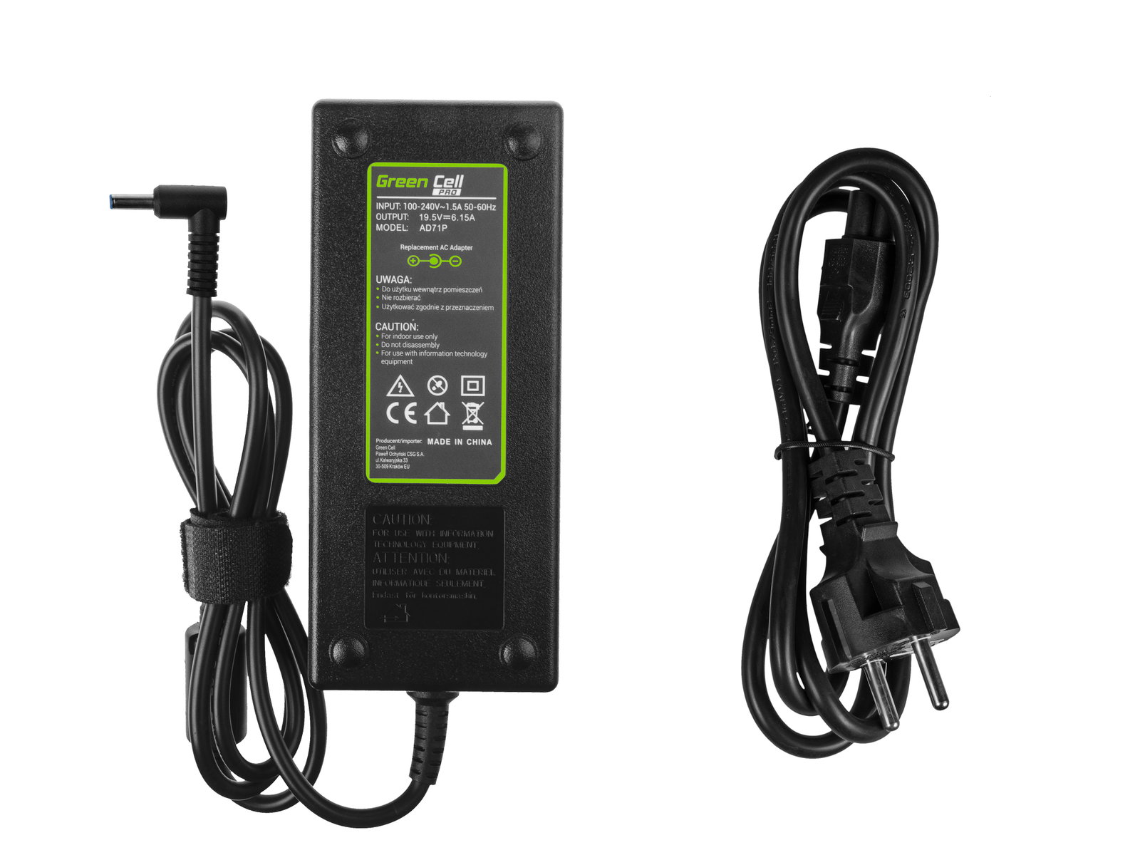 Greencell PRO Laptop Charger for HP Omen 15 17 HP Envy 19.5V 6.15A 120W