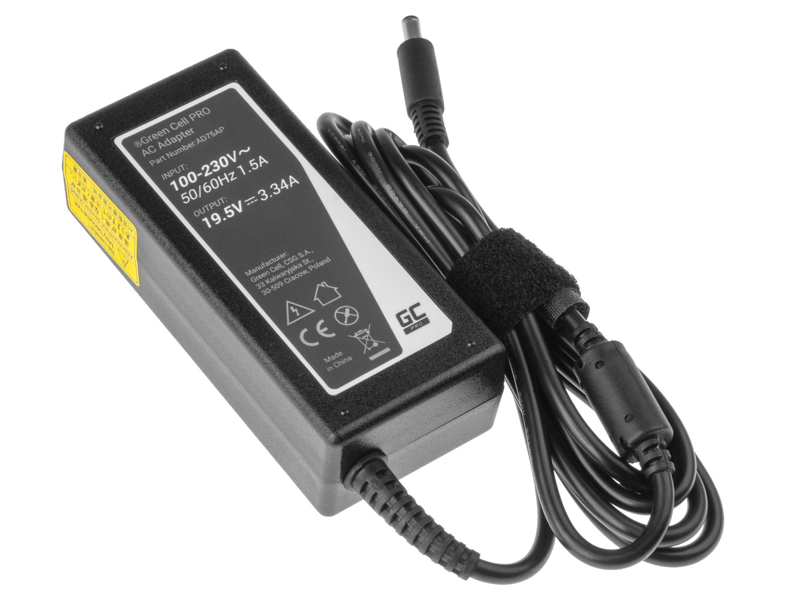 Greencell PRO Laptop Charger for Dell Inspiron 19.5V 3.34A 65W