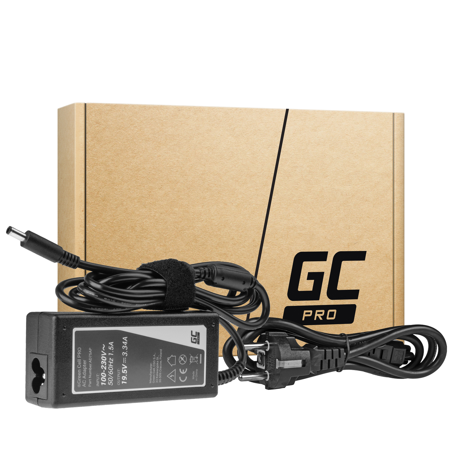 Greencell PRO Laptop Charger for Dell Inspiron 19.5V 3.34A 65W