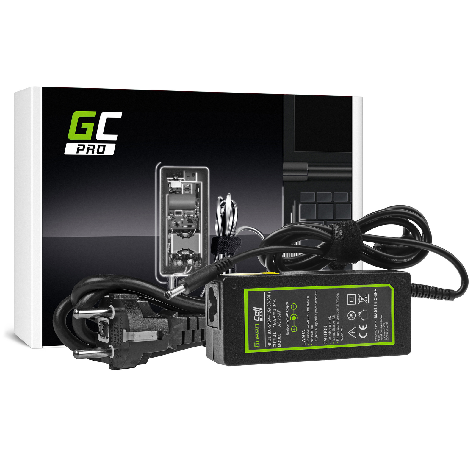 Greencell PRO Laptop Charger for Dell Inspiron 19.5V 3.34A 65W