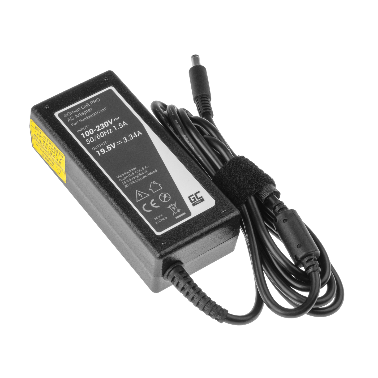 Greencell PRO Laptop Charger for Dell Inspiron 19.5V 3.34A 65W