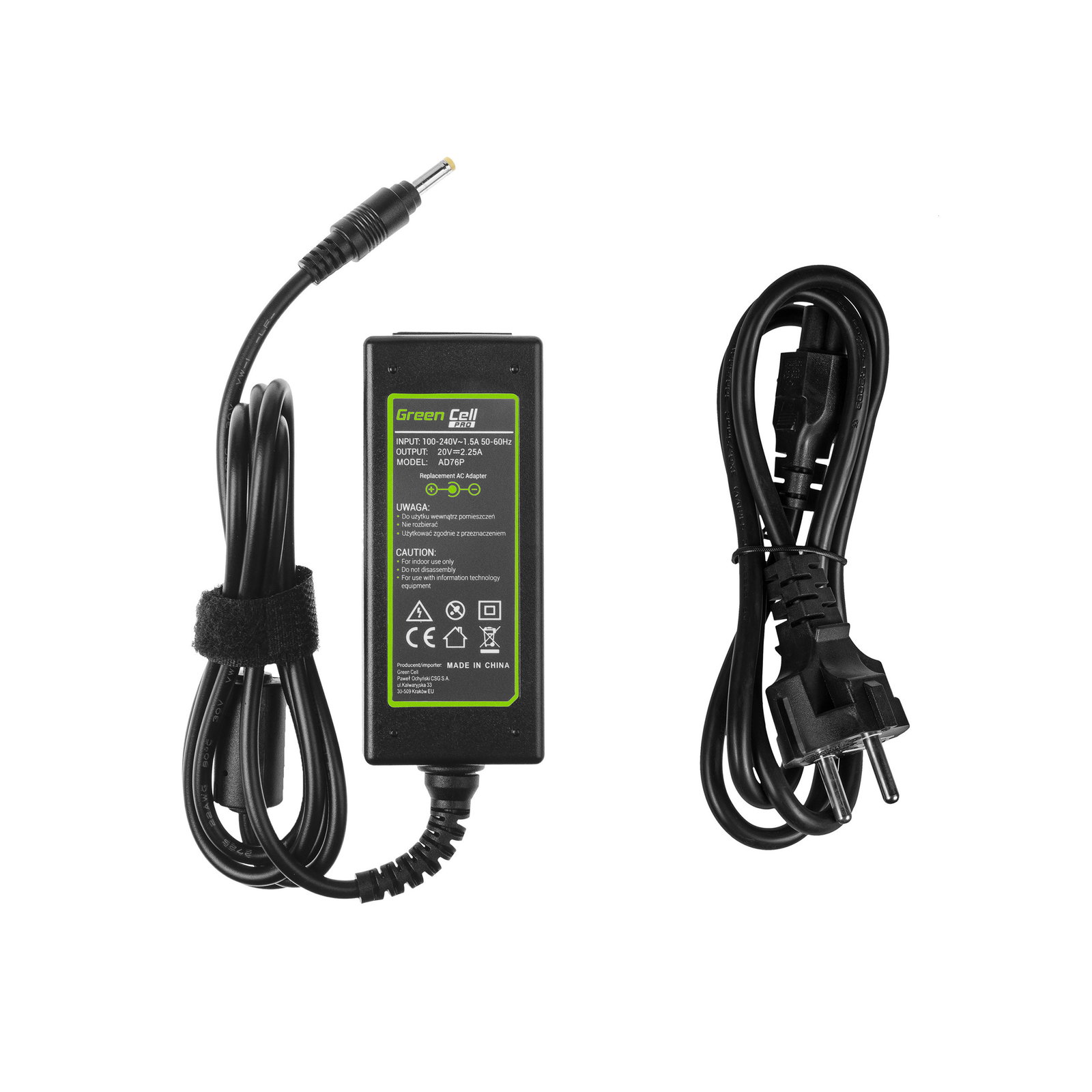 Greencell PRO Laptop Charger for Lenovo IdeaPad 100 Yoga 20V 2.25A 45W
