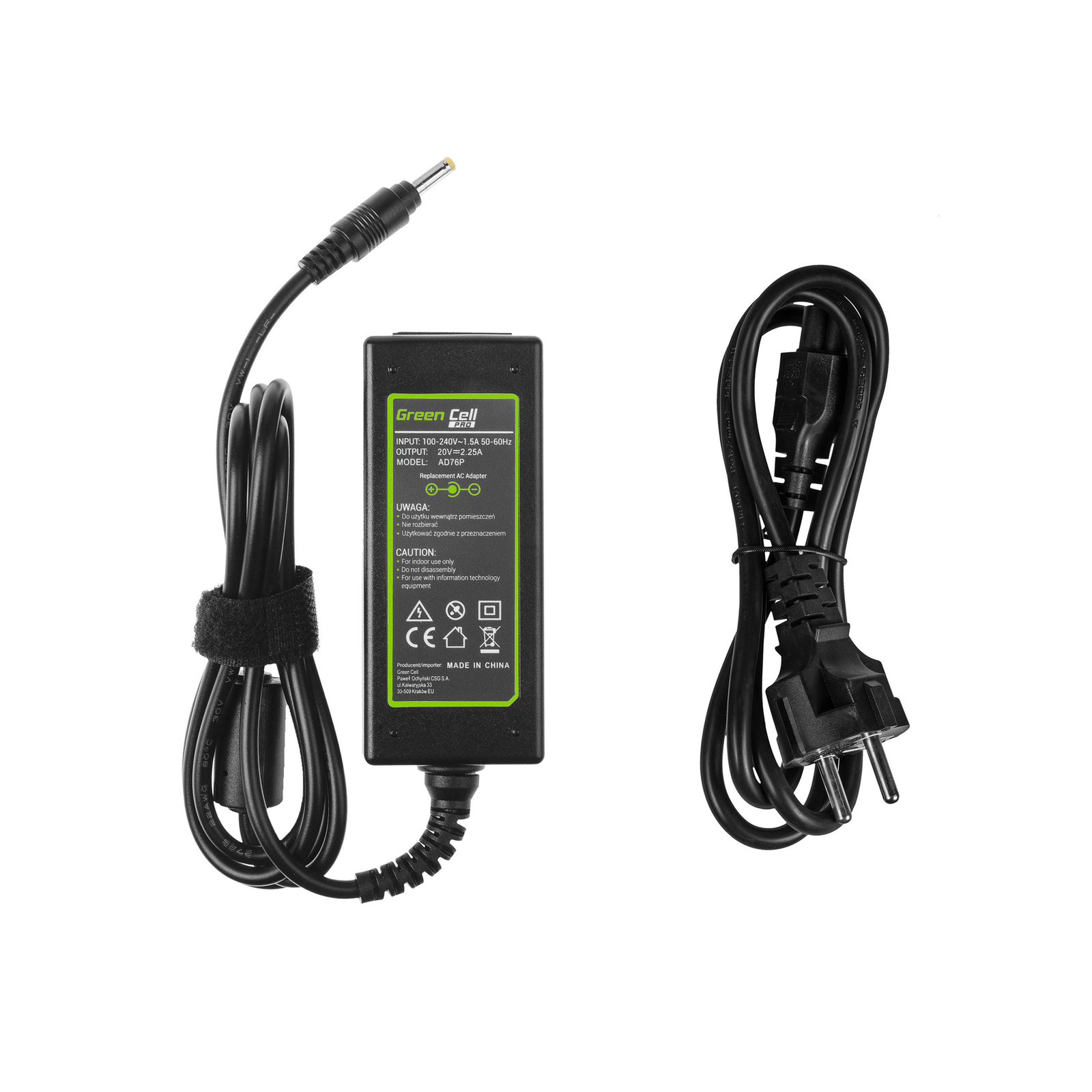 Greencell PRO Laptop Charger for Lenovo IdeaPad 100 Yoga 20V 2.25A 45W