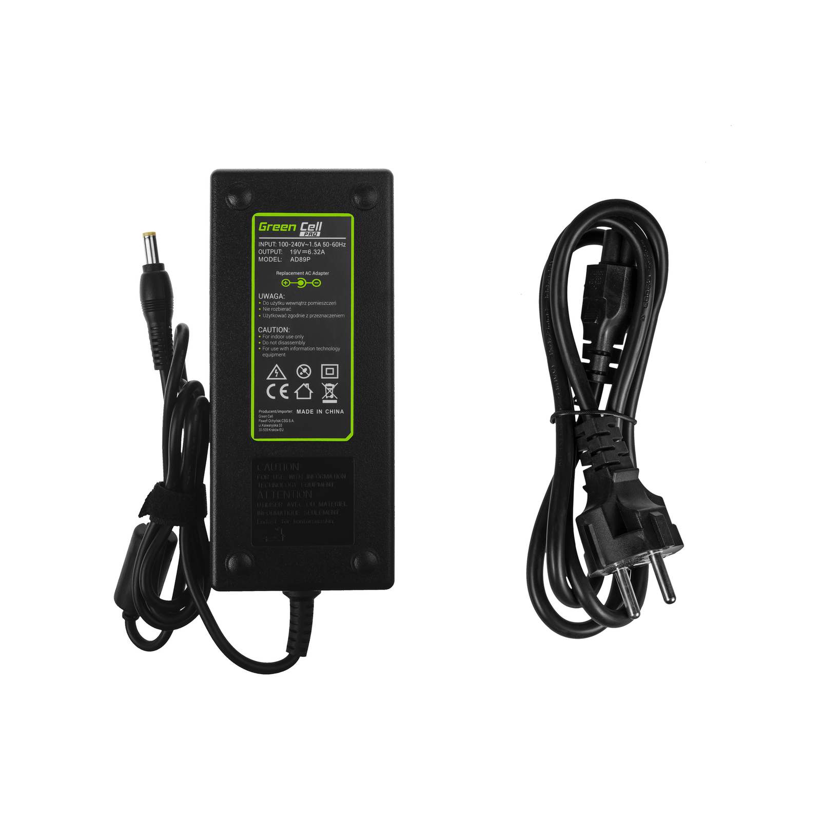 Greencell PRO Laptop Charger for Acer Aspire 7552G 7745G 7750G 19V 6.32A 120W