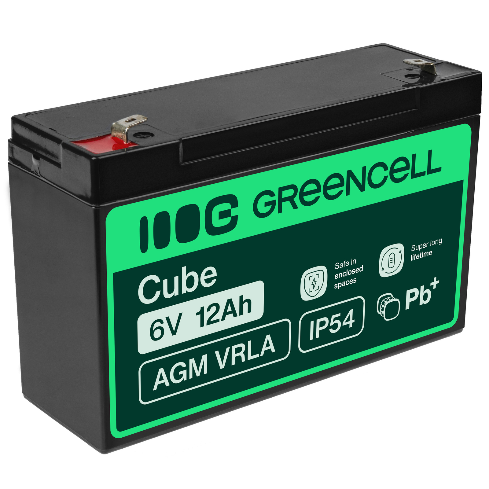Greencell AGM Battery Lead Acid VRLA 6V 12Ah