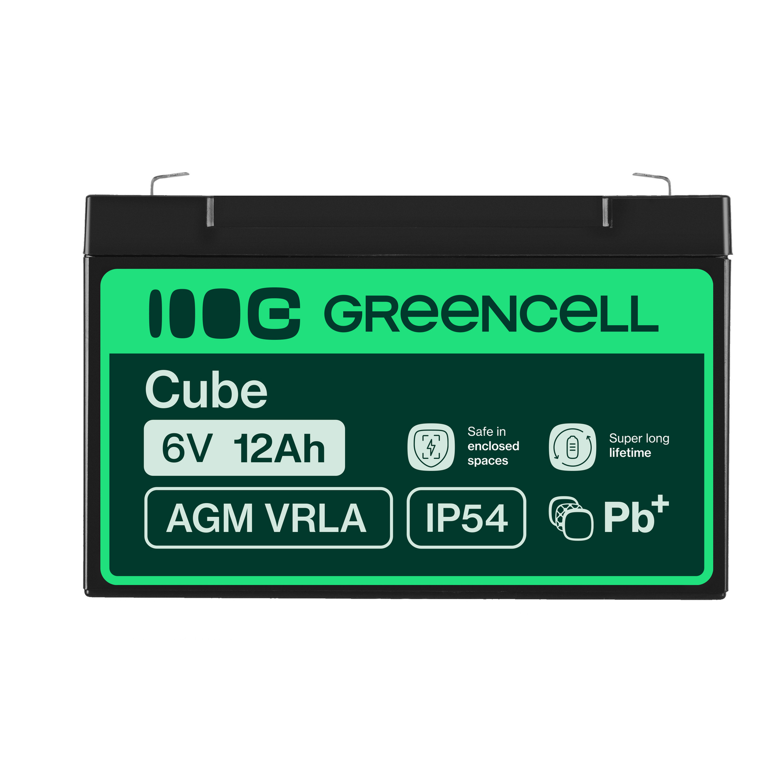 Greencell AGM Battery Lead Acid VRLA 6V 12Ah