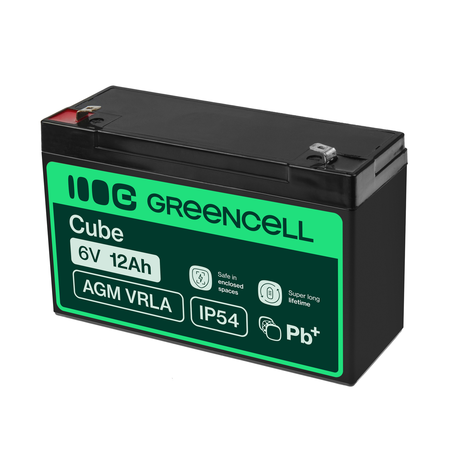 Greencell AGM Battery Lead Acid VRLA 6V 12Ah