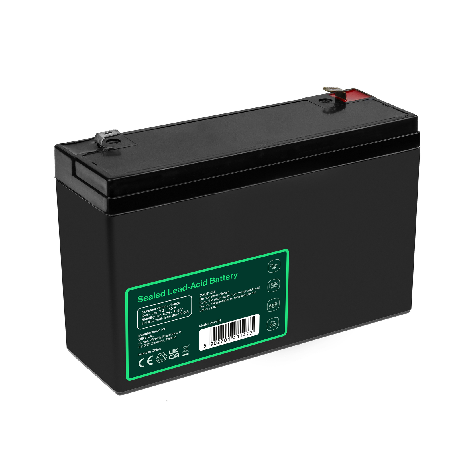 Greencell AGM Battery Lead Acid VRLA 6V 12Ah