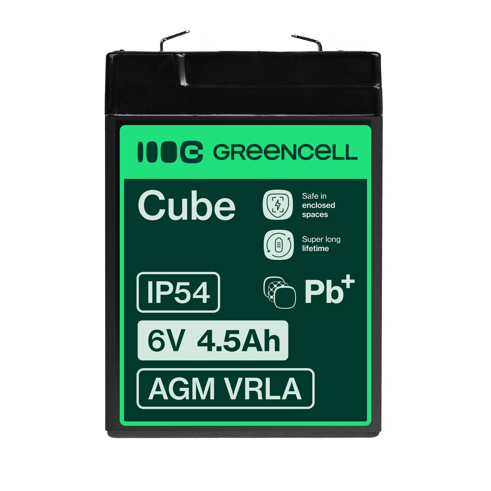 Greencell AGM Battery Lead Acid VRLA 6V 4.5Ah