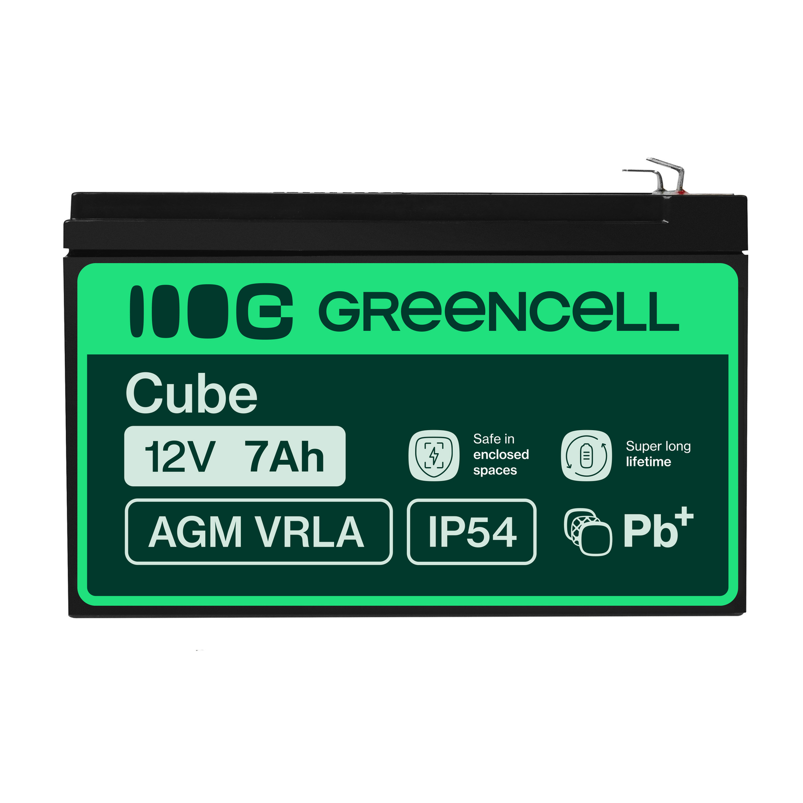 Greencell AGM Battery Lead Acid VRLA 12V 7Ah