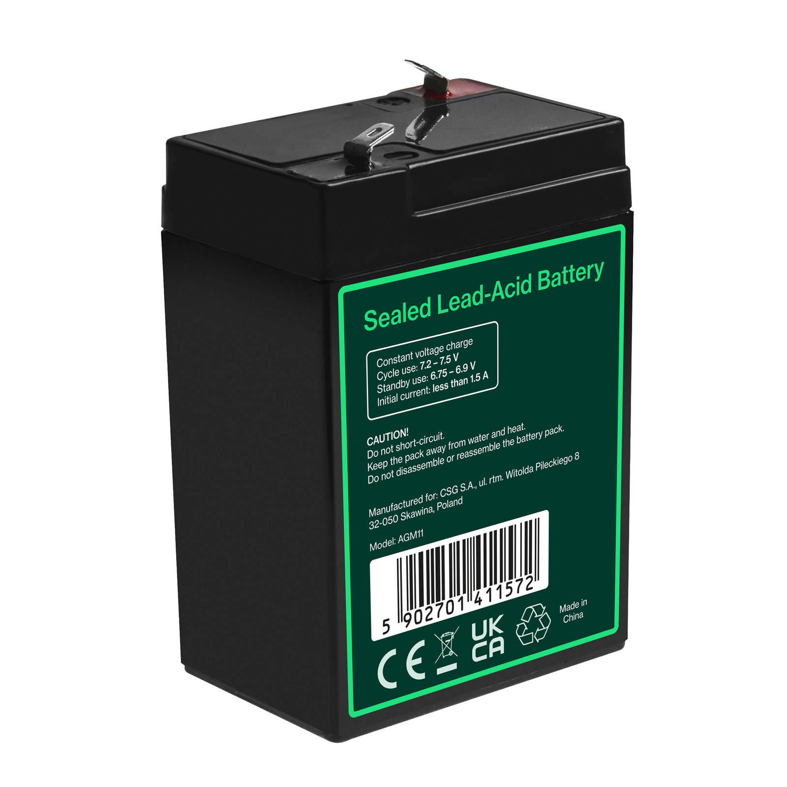 Greencell AGM Battery Lead Acid VRLA 6V 5Ah