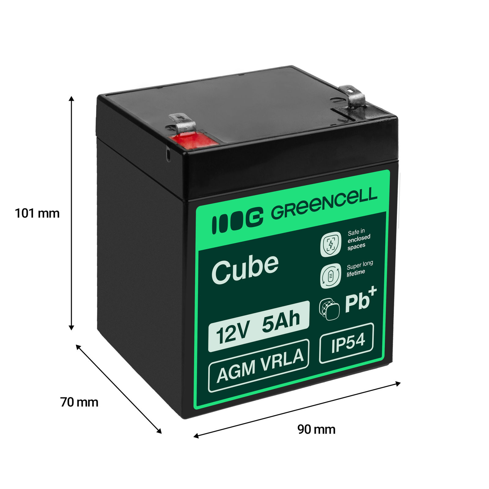 Greencell AGM Battery VRLA 12V 5Ah
