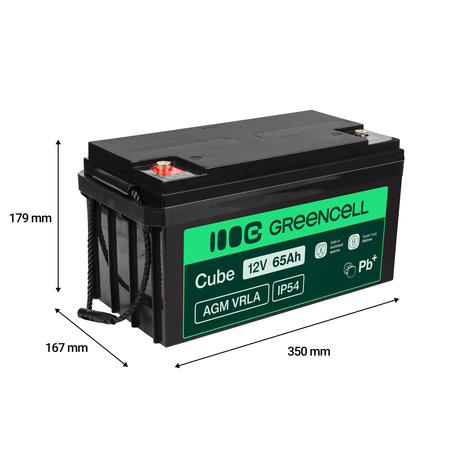 Greencell AGM Battery Lead Acid VRLA 12V 65Ah