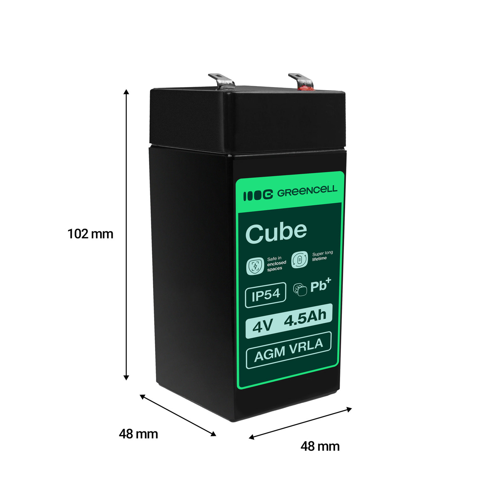 Greencell AGM Battery Lead Acid VRLA 4V 4.5Ah