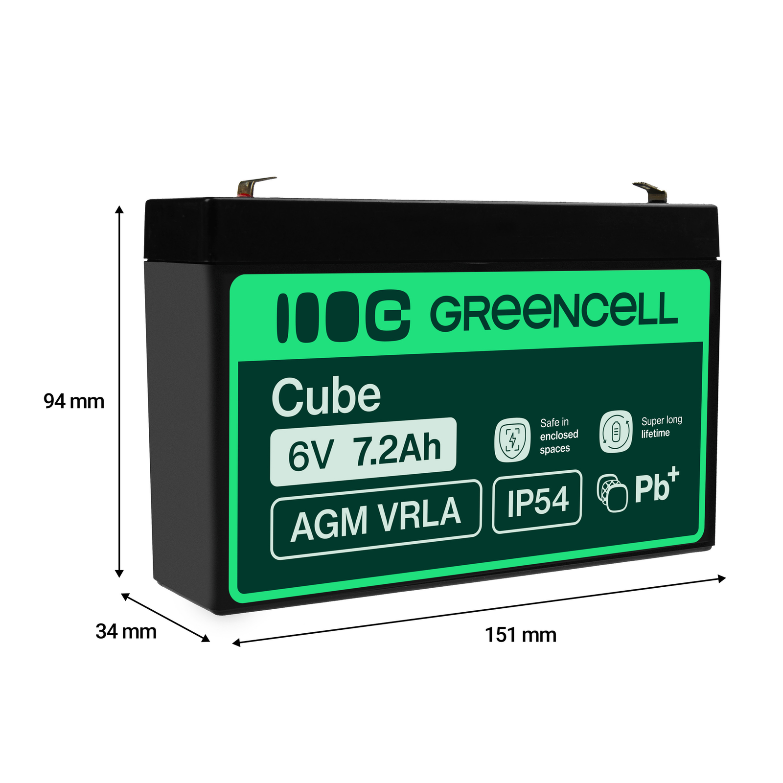 Greencell Battery Lead Acid 7.2 Ah