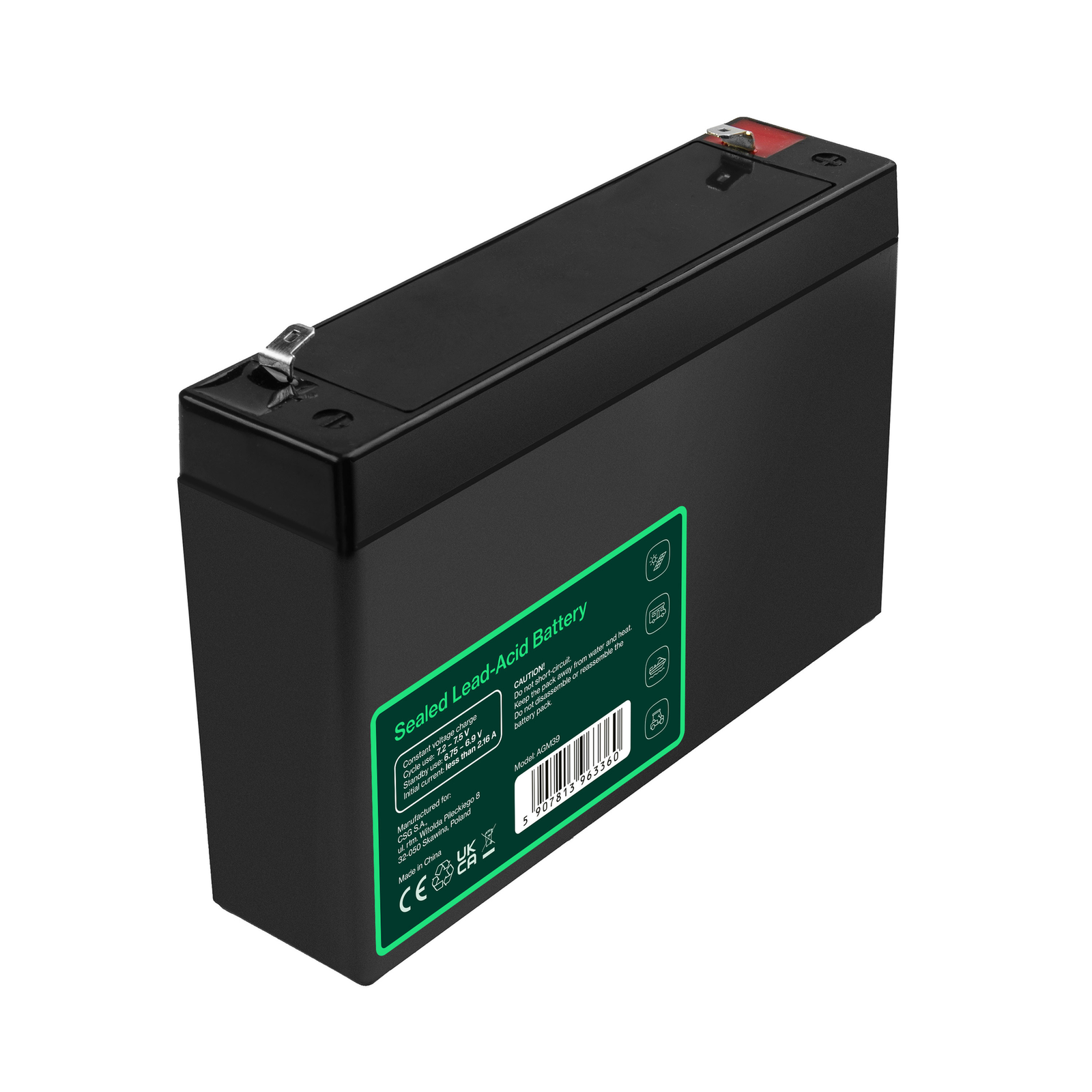 Greencell Battery Lead Acid 7.2 Ah