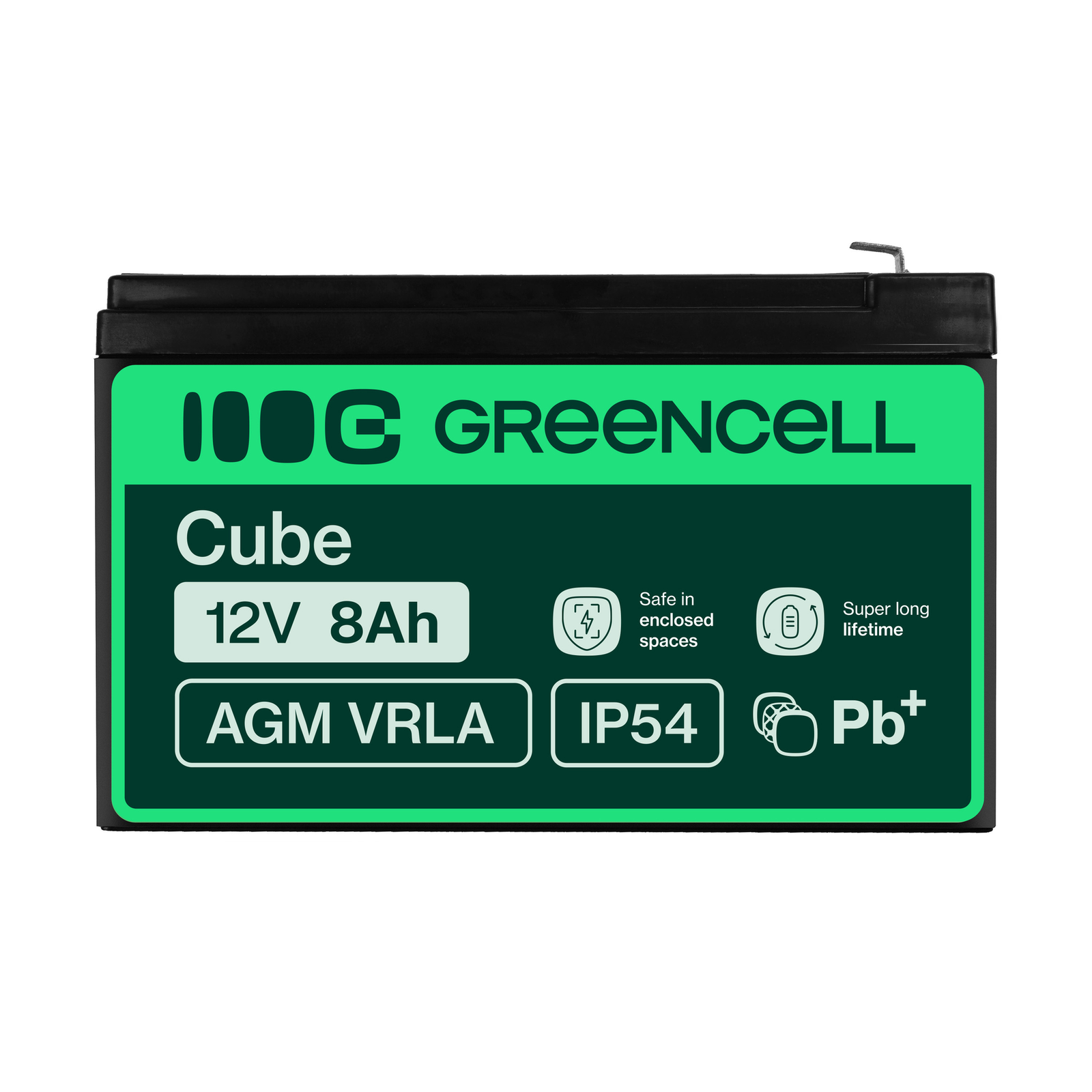 Greencell AGM Battery Lead Acid VRLA 12V 8Ah
