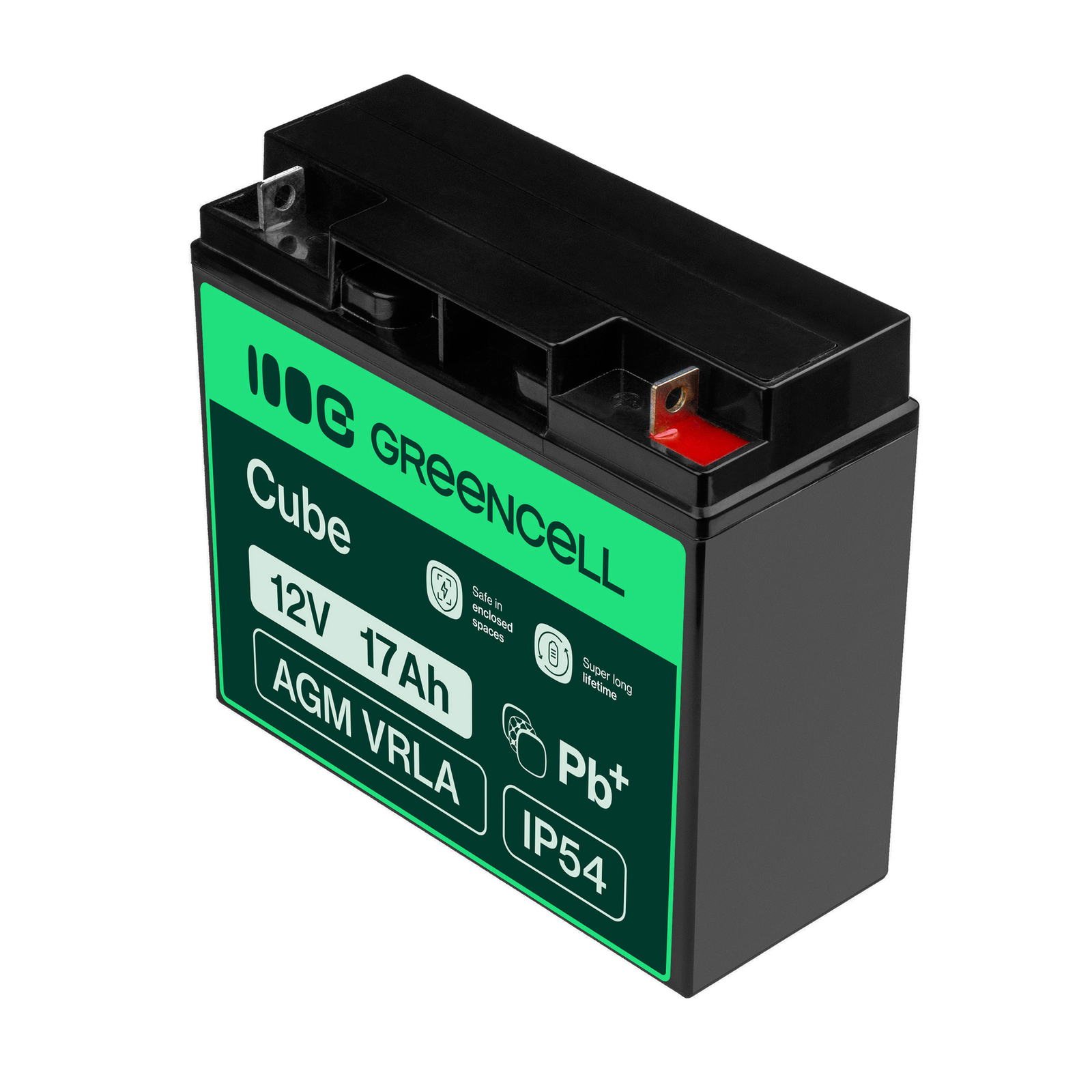 Greencell AGM Battery Lead Acid VRLA 12V 17Ah for Motorboats & EV