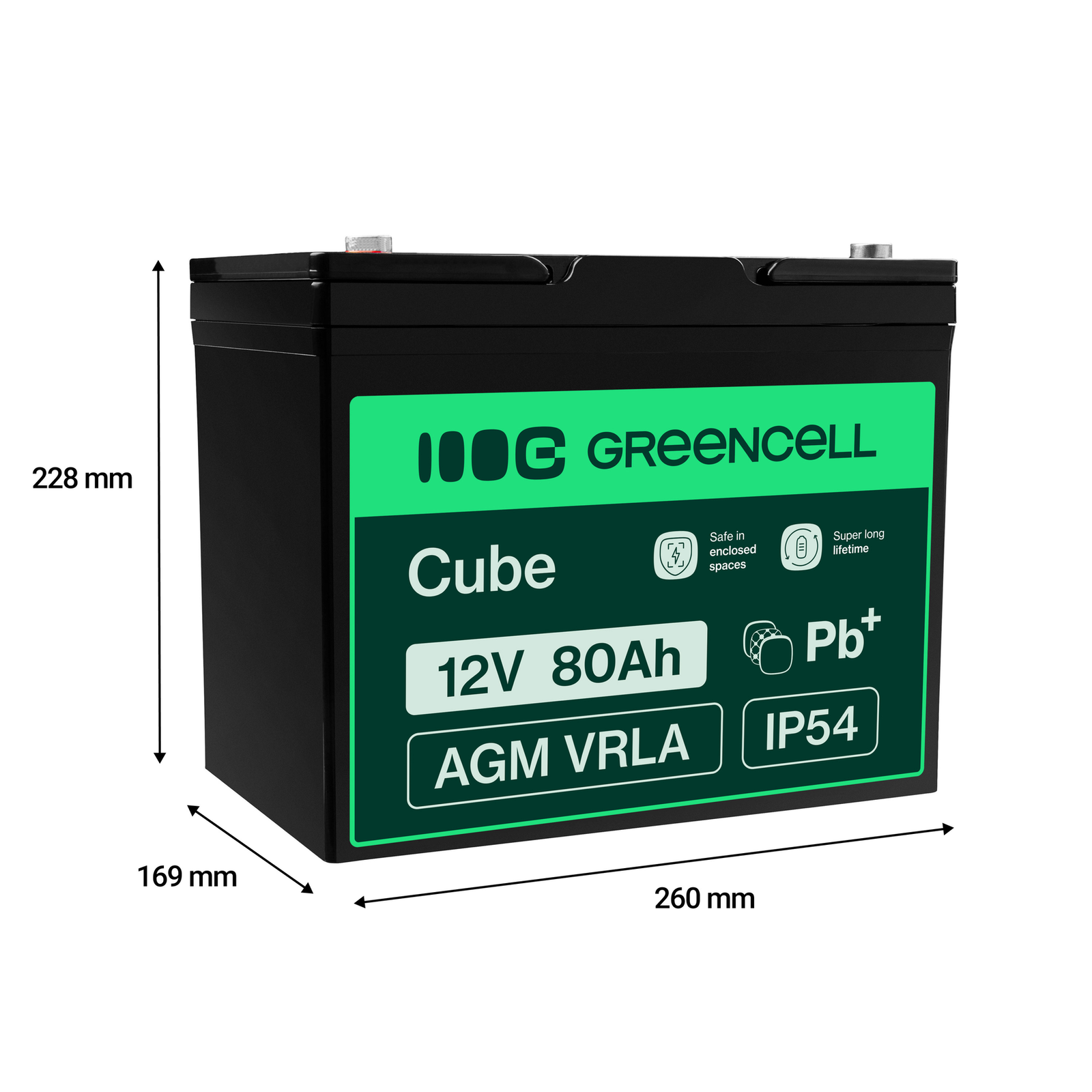 Greencell AGM Battery Lead Acid VRLA 6V 1.2Ah for Toys And Alarms