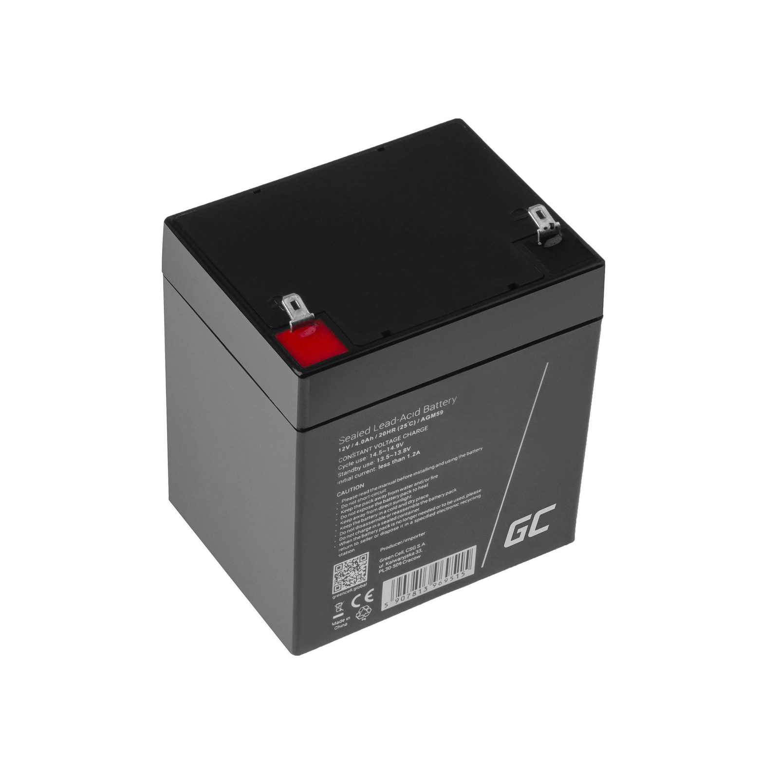 Greencell AGM Battery Lead Acid VRLA 12V 4Ah