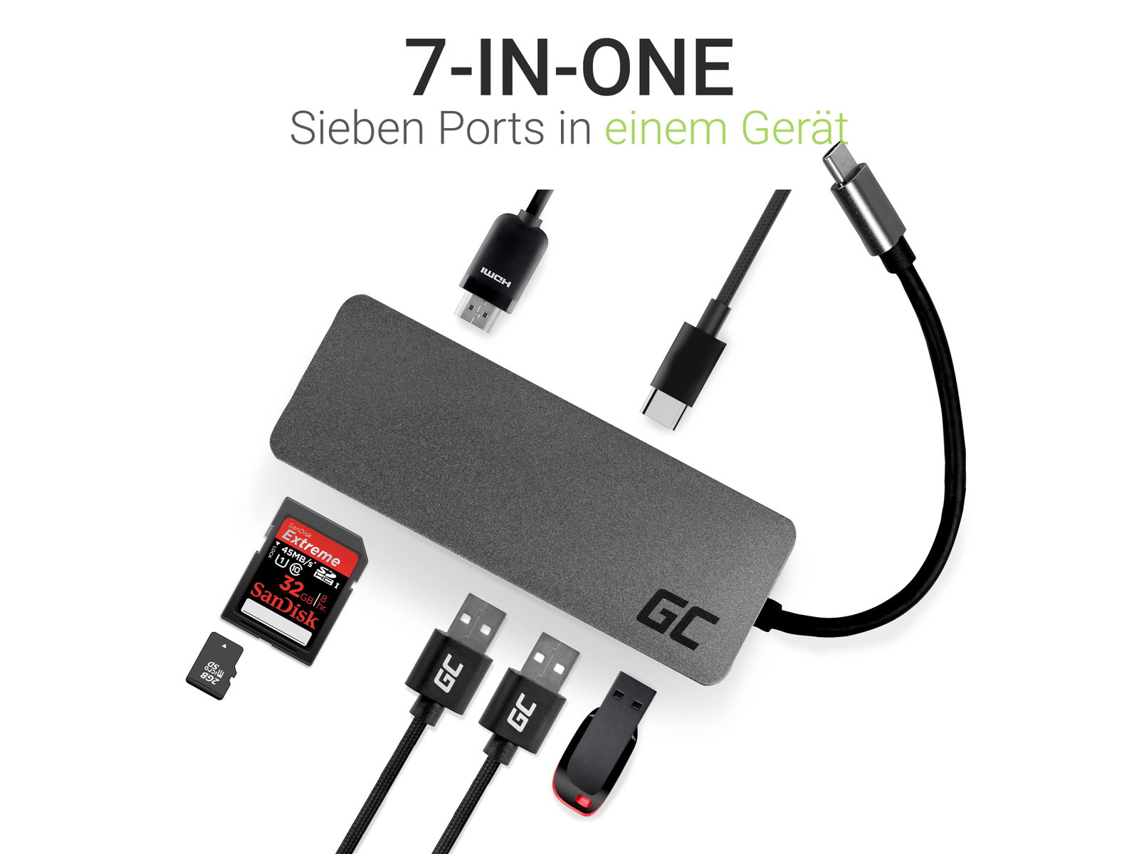 Greencell Docking Station HUB USB-C 4K Samsung DEX