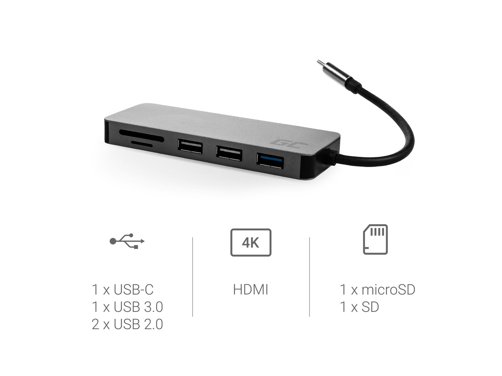 Greencell Docking Station HUB USB-C 4K Samsung DEX