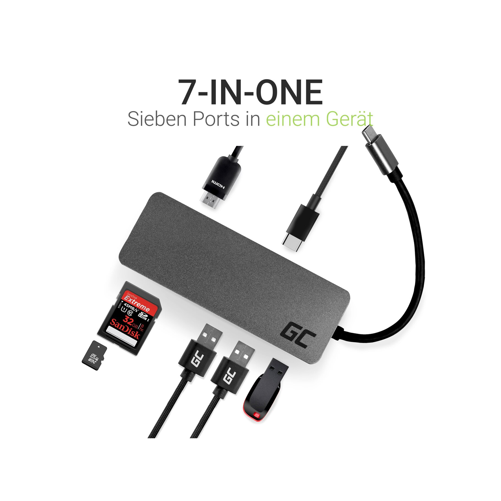 Greencell Docking Station HUB USB-C 4K Samsung DEX