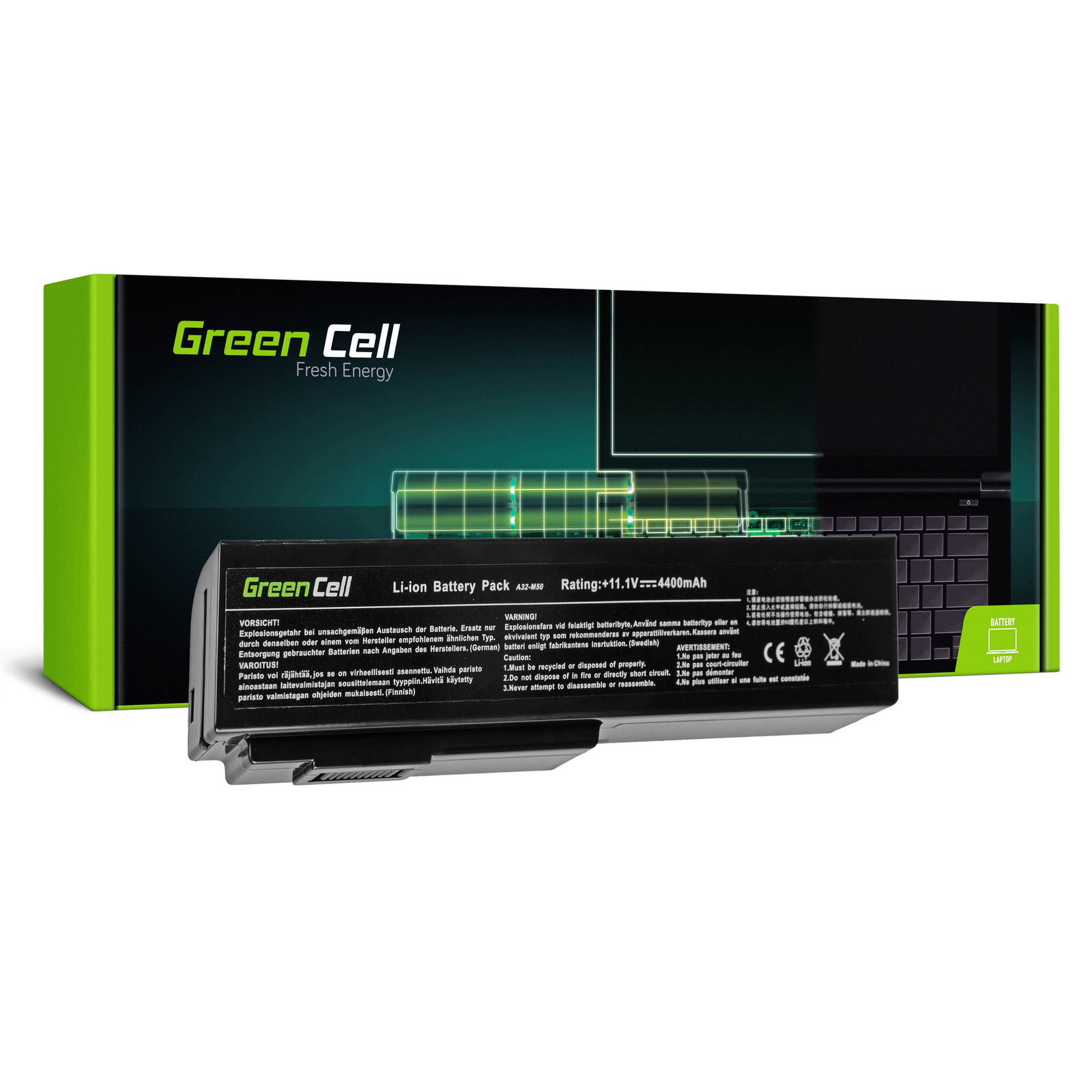 Greencell Laptop Battery for Asus 32-M50 N43 N53 G50 L50 M50 M60 11.1V 4400mAh