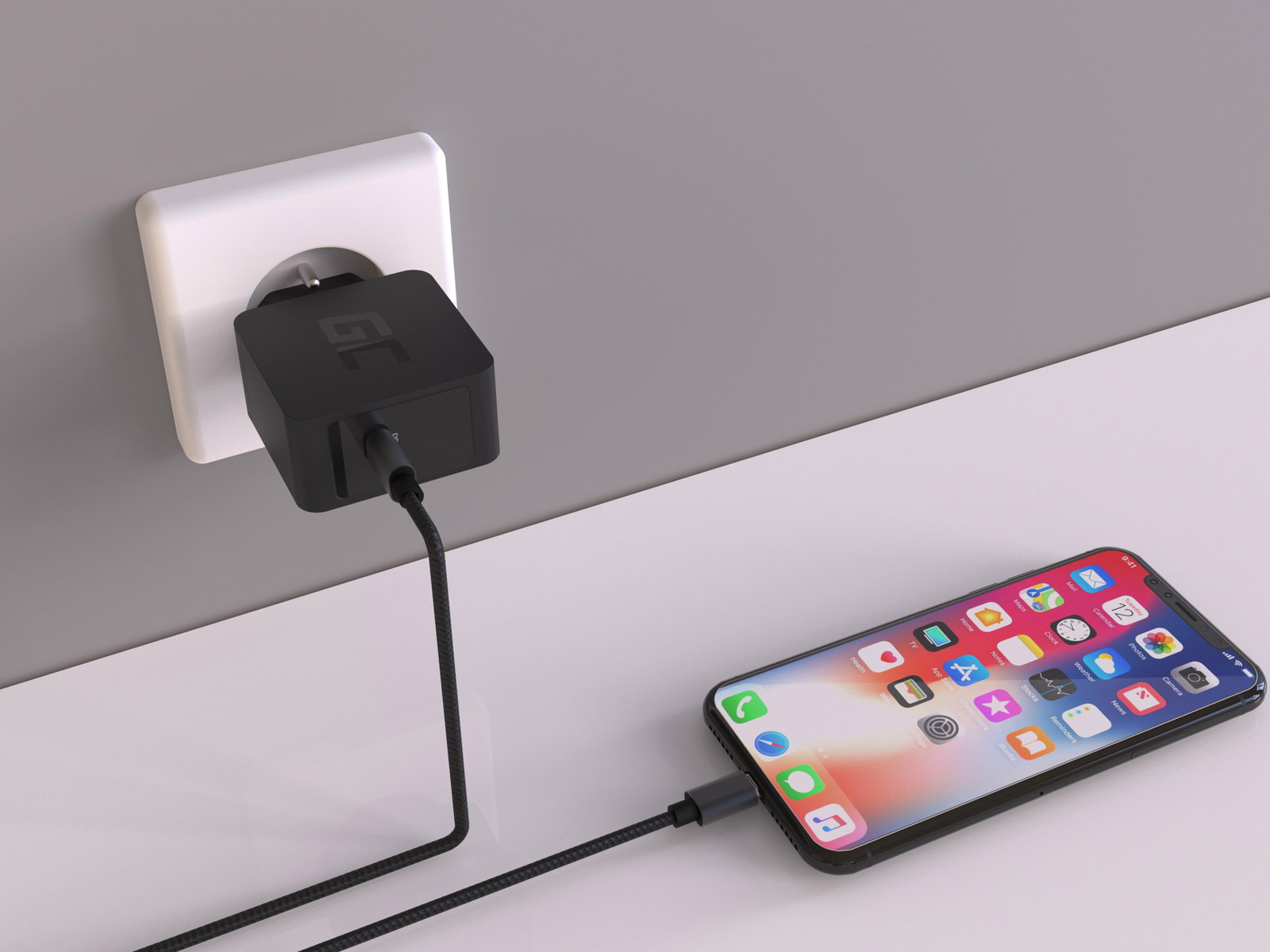 Greencell USB Charger USB-C 18W PD for Samsung Galaxy S8 S9 IPhone X 18W