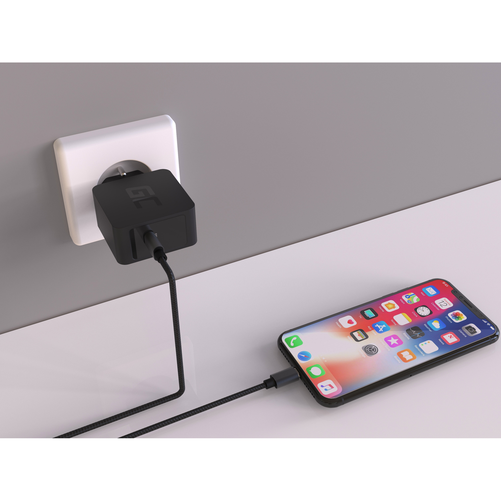 Greencell USB Charger USB-C 18W PD for Samsung Galaxy S8 S9 IPhone X 18W