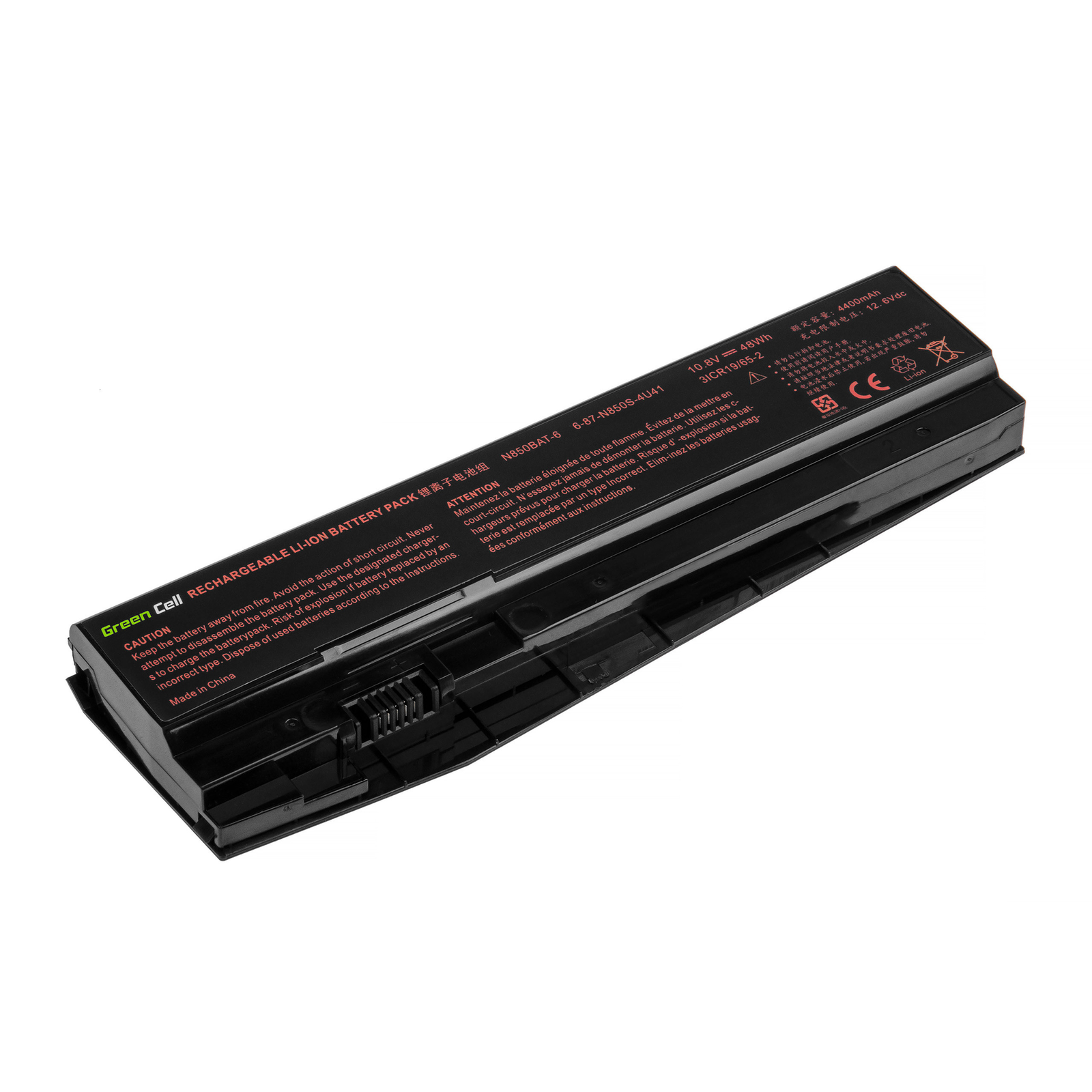Greencell Laptop Battery N850BAT-6 for Clevo N850 N855 N857 11.1V 4400mAh