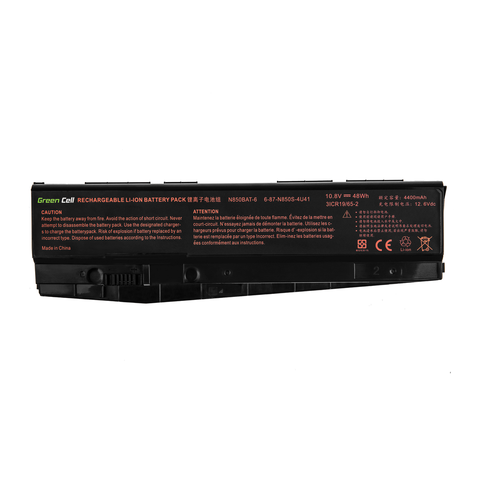 Greencell Laptop Battery N850BAT-6 for Clevo N850 N855 N857 11.1V 4400mAh
