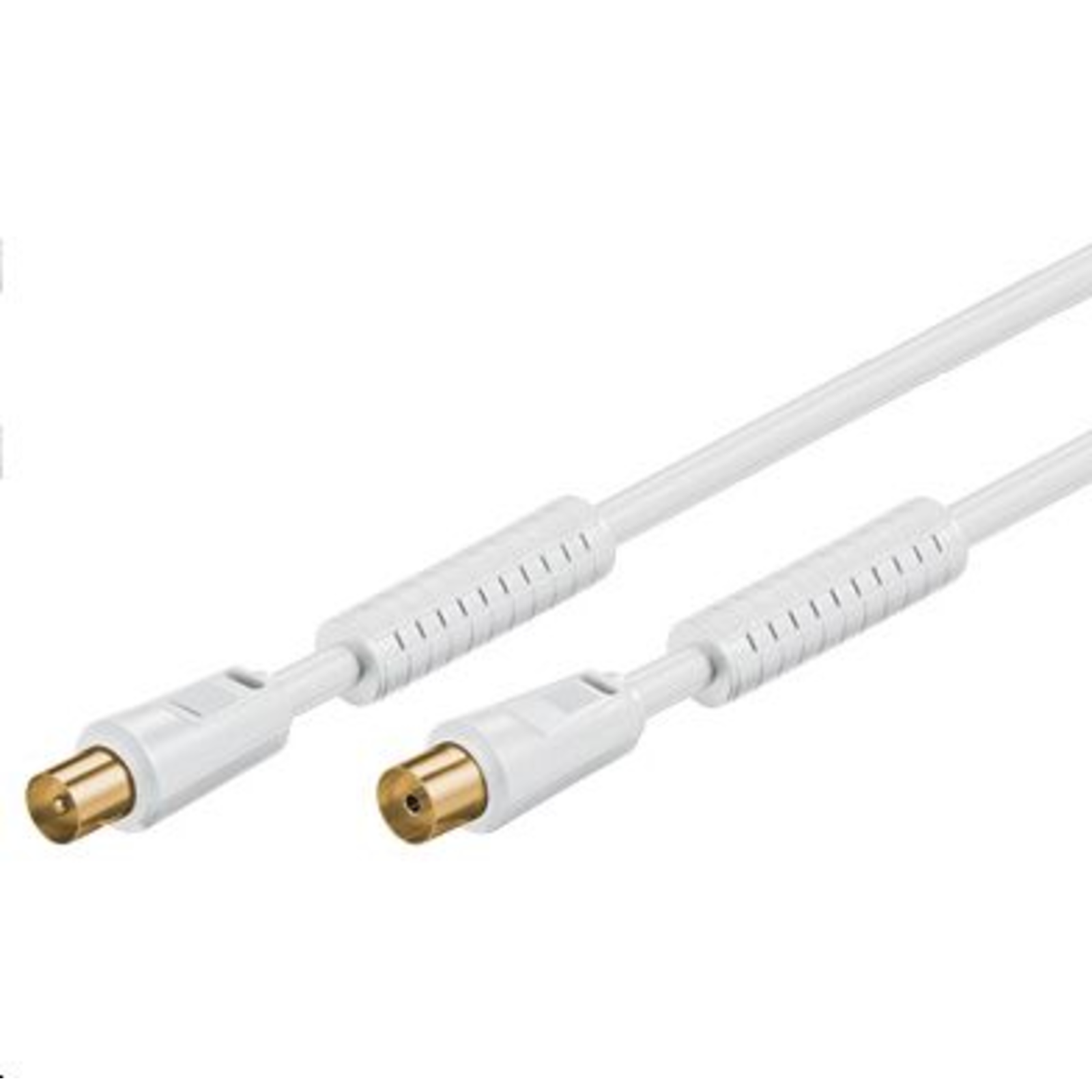 Micro Connect Coax M-F 10m White 75 Ohm with Ferritfilters For100HZ TV