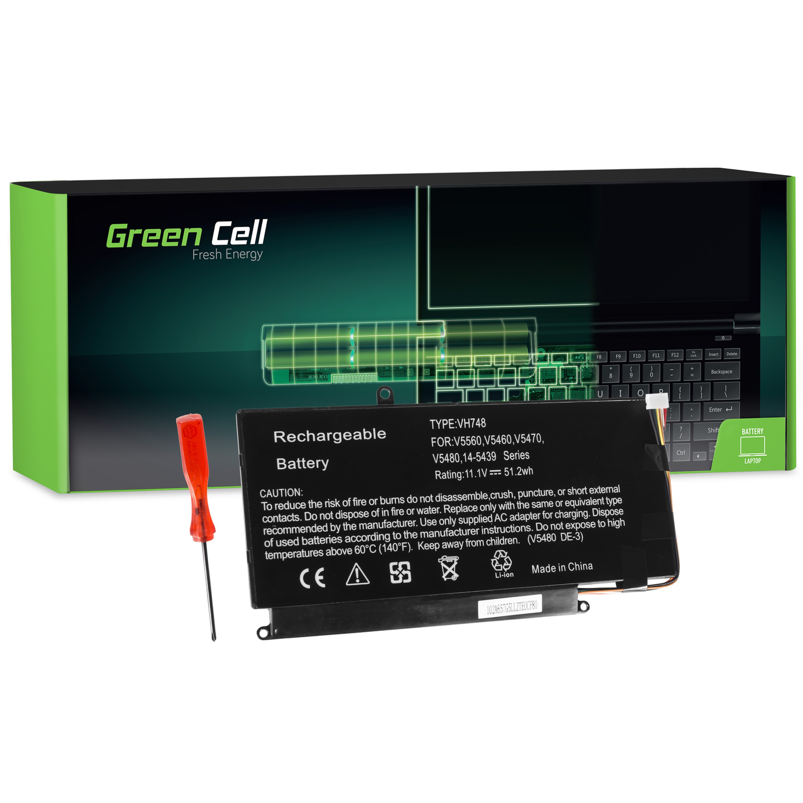 Greencell Laptop Battery for Dell Vostro 5460 5470 5480 5560 11.1V 4500mAh