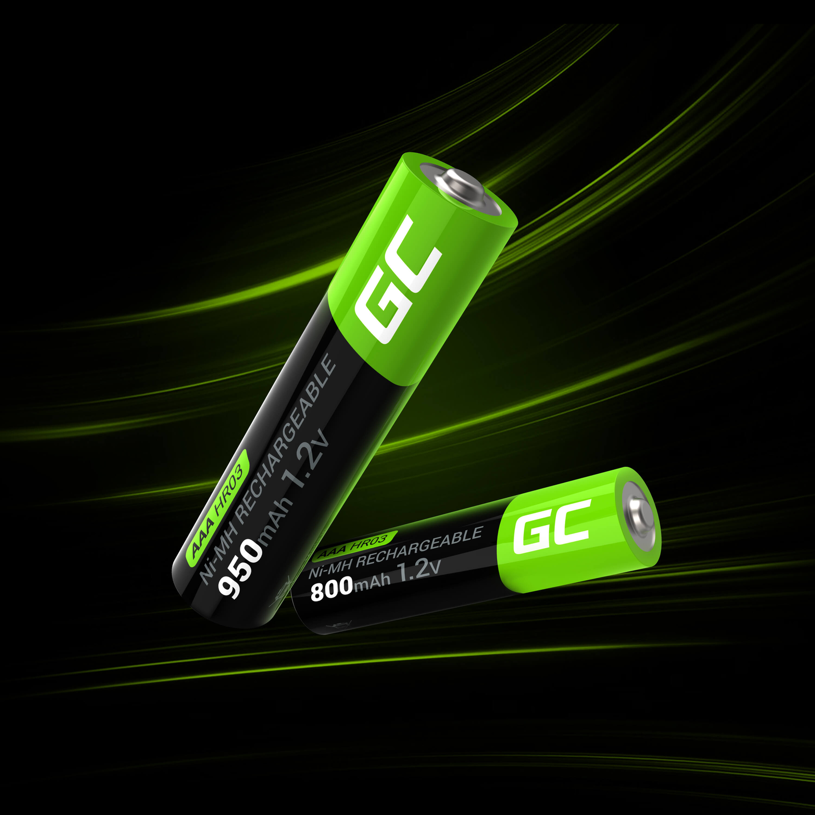 Greencell 2x AAA Batteries Rechargeable HR03 800mAh