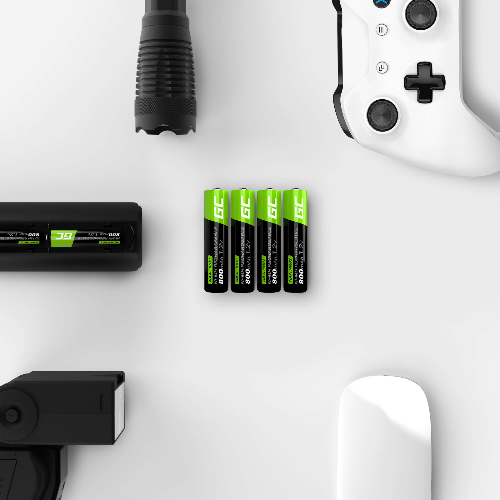 Greencell 2x AAA Batteries Rechargeable HR03 800mAh