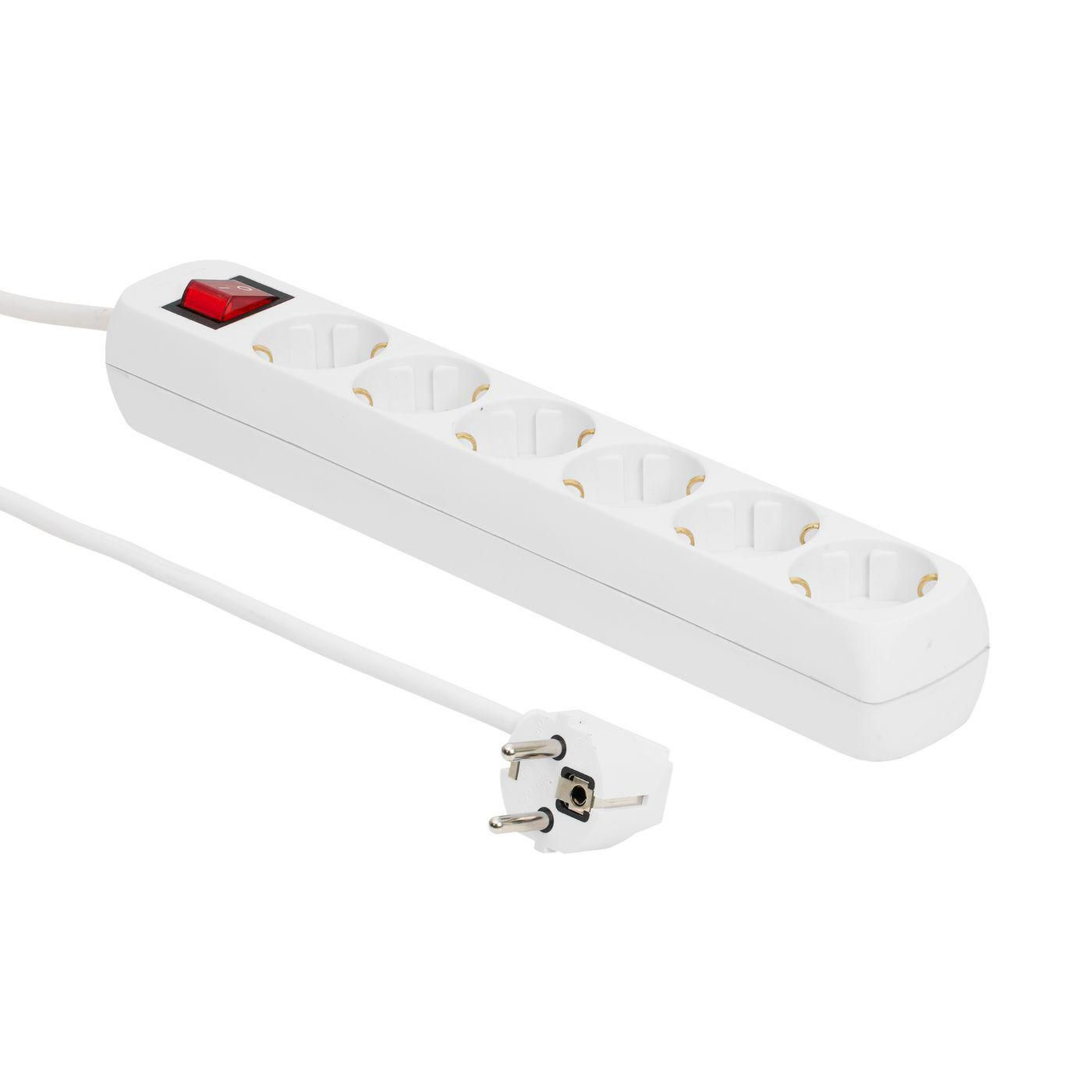 Micro Connect Power Strip 5M White 6-way Schuko