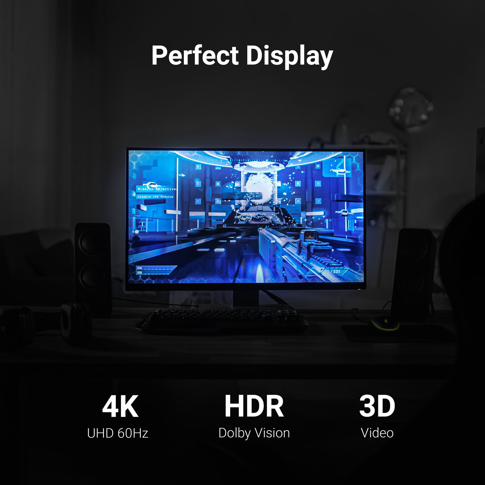 Greencell StreamPlay HDMI Cable 300cm 18 Gbps 4K UHD