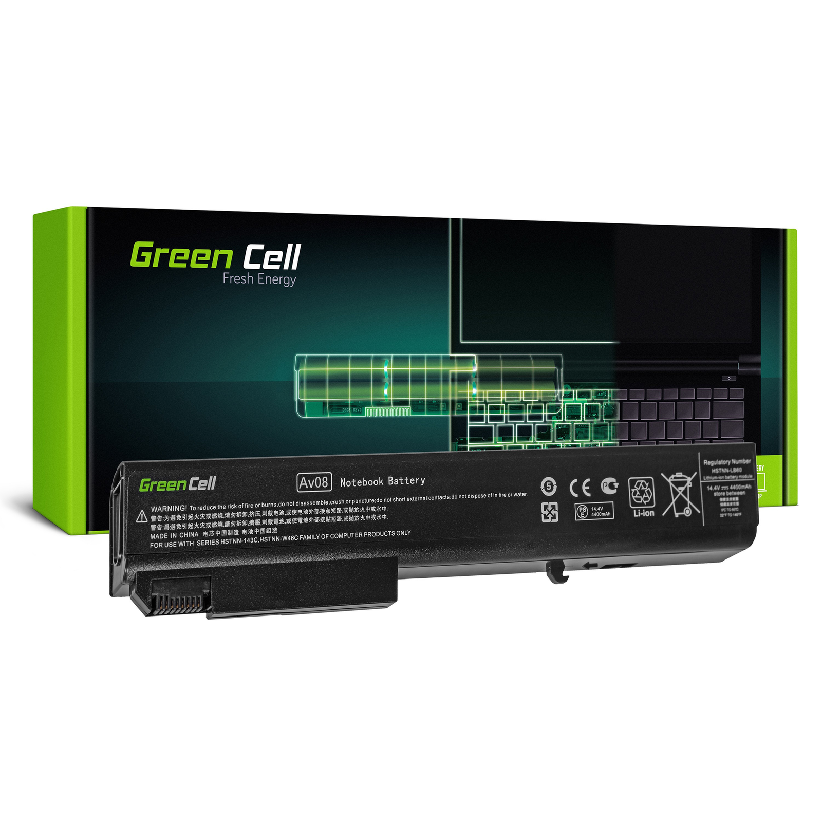 Greencell Laptop Battery for HP EliteBook 8500 8700 14,4V 4400mAh